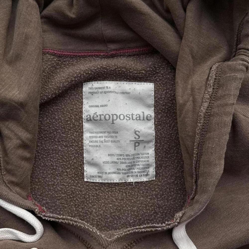 Y2K Aeropostale Brown Hoodie Jacket Womens - Picture 6 of 7